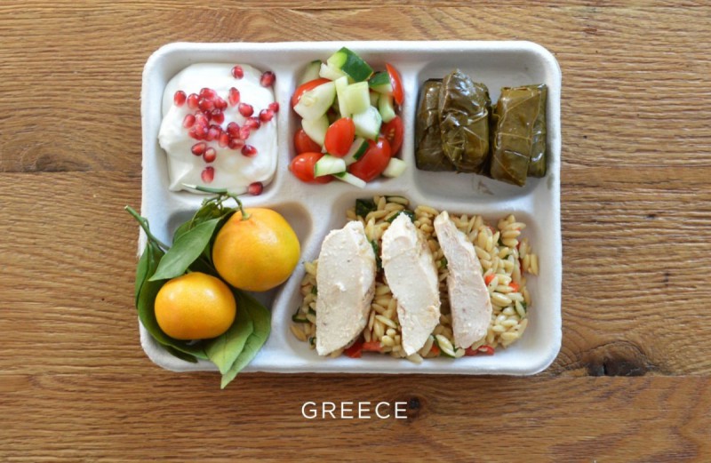 recko_greece-baked-chicken-over-orzo-stuffed-grape-leaves-tomato-and-cucumber-salad-fresh-oranges-yogurt-with-pomegranate-seeds