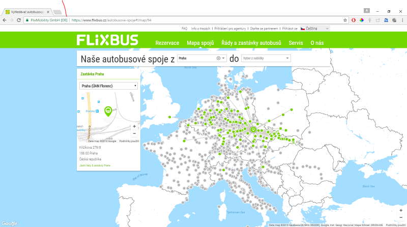 Zastávek má FlixBus po Evropě opravdu spoustu