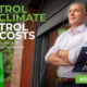Reklama na Aluprof s mužem u moderního domu, text: „Control the climate, control the costs“.