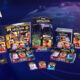 Disney Lorcana Trading Card Game produkty zobrazené na tmavém pozadí s logem Ravensburger.