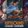 Tři postavy z League of Legends na propagačním obrázku "Riftbound".